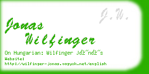 jonas wilfinger business card